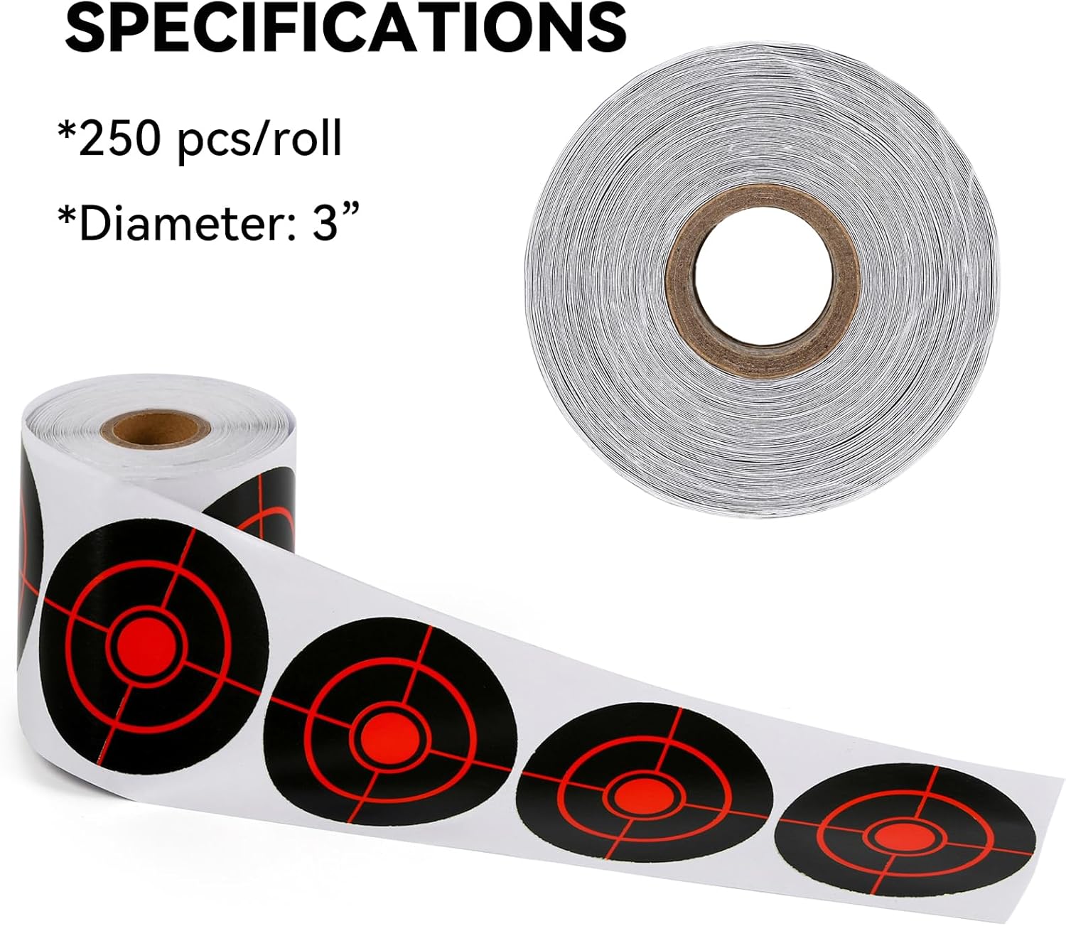 GearOZ Splatter Target Stickers, 3" Reactive Paper Targets, 250/500 Pcs Adhesive Shooting Targets with Fluorescent Yellow Impact for BB Gun, Pellet Gun, Airsoft, Rifle Shooting Practice
