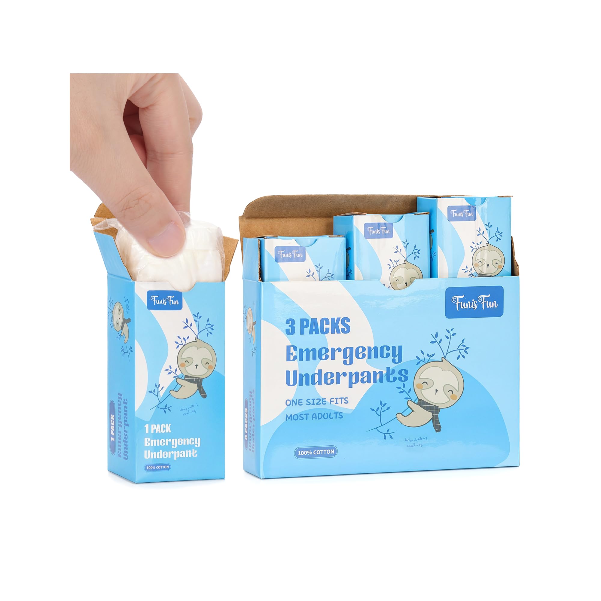 Emergency Underpants Instant Undies Travel Out Emergency Underwear Funny Gag Prank Gift White Elephant Gift Exchange, White, XXXL