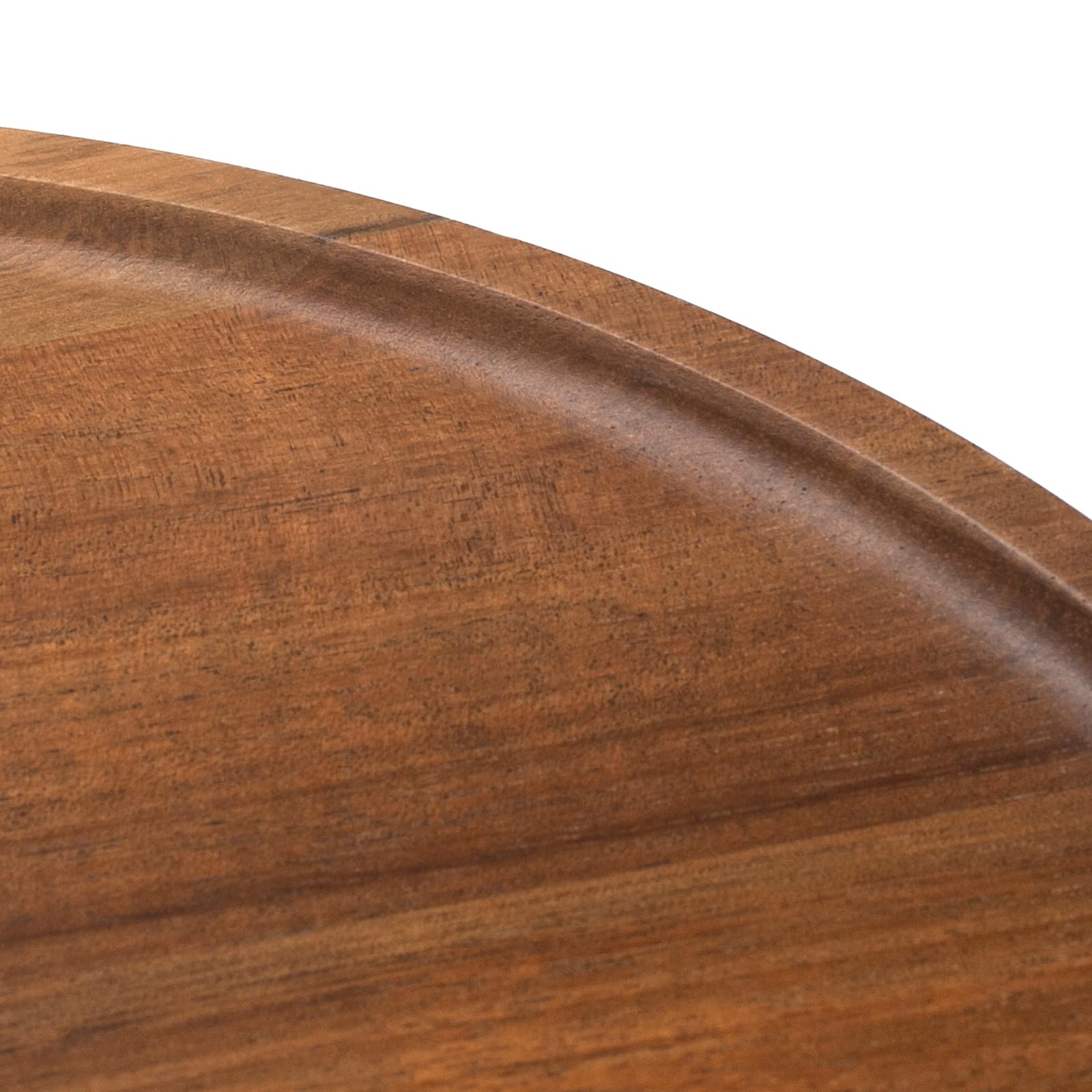 Tablett Rund aus Akazienholz, Serviertablett Holz, Charcuterie Brett, Dekorative Tablett für Couchtisch, Küche (35 x 35 x 2 cm)