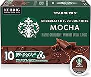 Starbucks K-Cup Coffee Pods, Flavored Hot or Iced Coffee, Mocha, 10 Keurig Pods