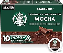 Starbucks K-Cup Coffee Pods, Flavored Hot or Iced Coffee, Mocha, 10 Keurig Pods