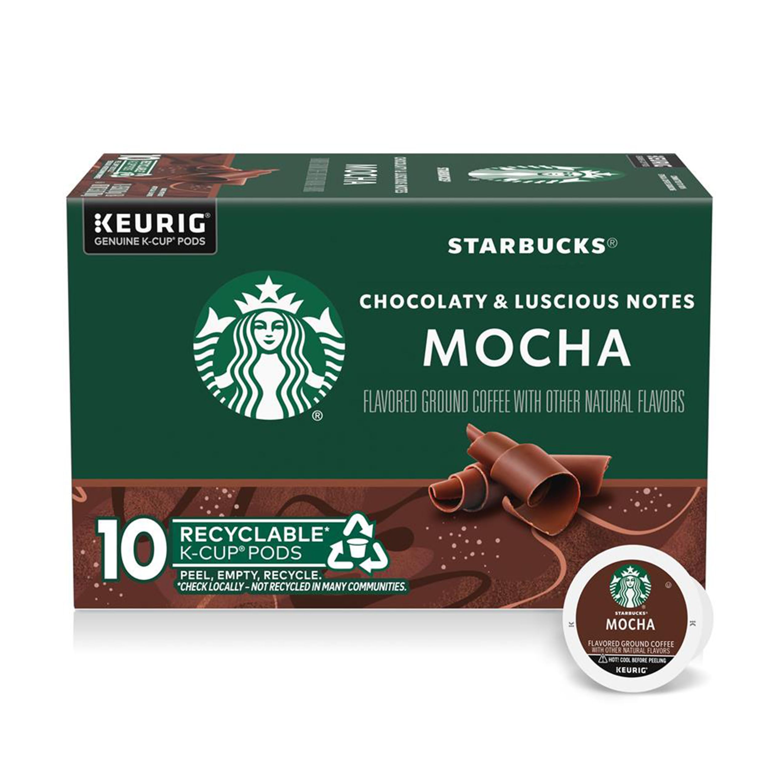 Starbucks Flavored K-Cup Coffee Pods - Mocha Caffè Latte for Keurig Brewers - 1 box (10 pods)