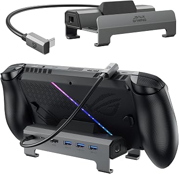 JSAUX Steam Deck Dock 6-in-1 for ROG Xbox Ally X/Steam Deck/ROG Ally X | HB0612 for ROG Xbox Ally/X/Steam Deck OLED/ROG Ally X/Legion Go, HDMI 2.1 4K@120Hz, 1Gbps Ethernet, 3 USB 3.0, 100W Charge