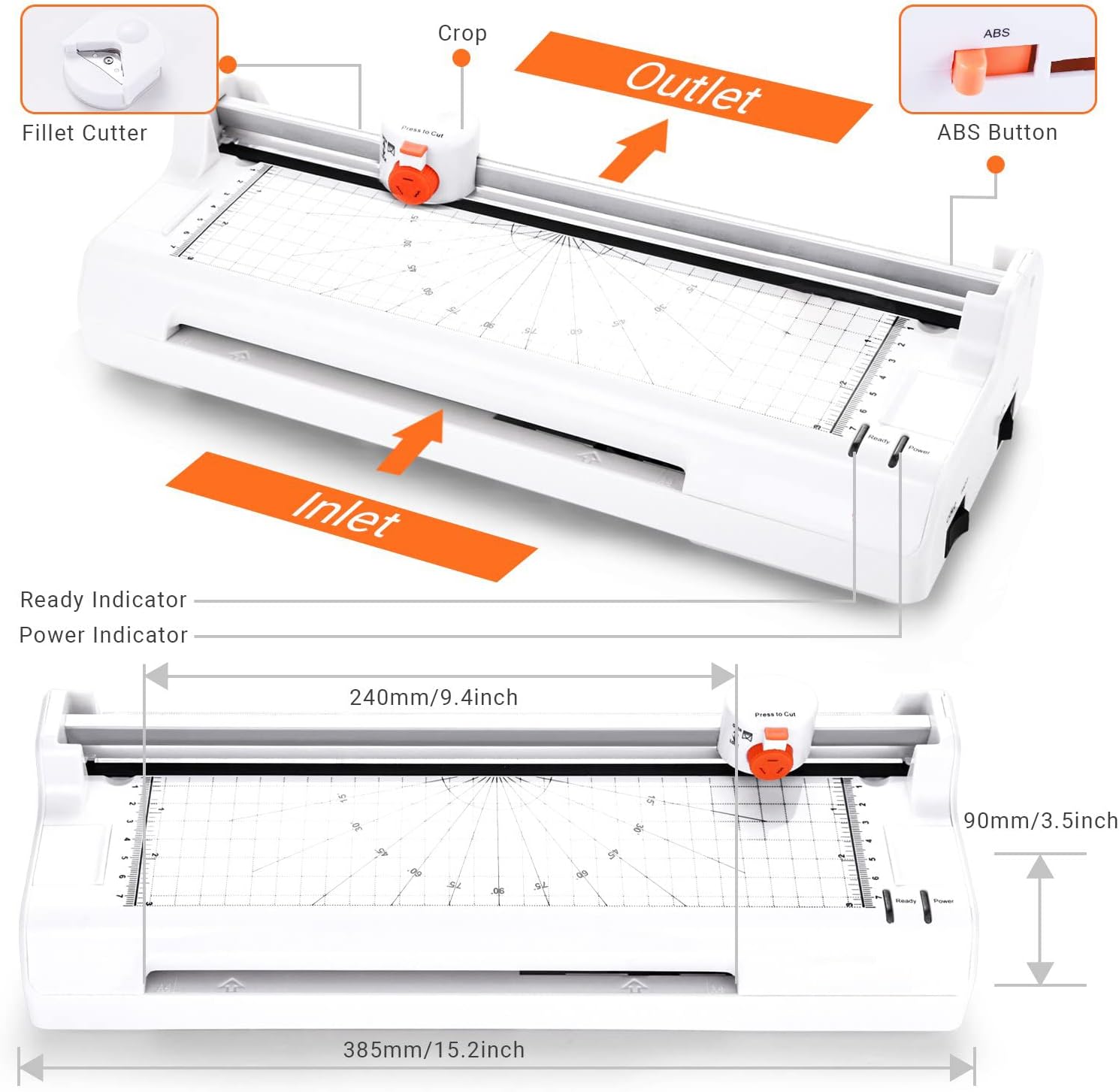 Laminator Machine, 5-in-1 Hot & Cold 40-Second Preheating Laminator for Office/Home Use-MTL02 : Office Products