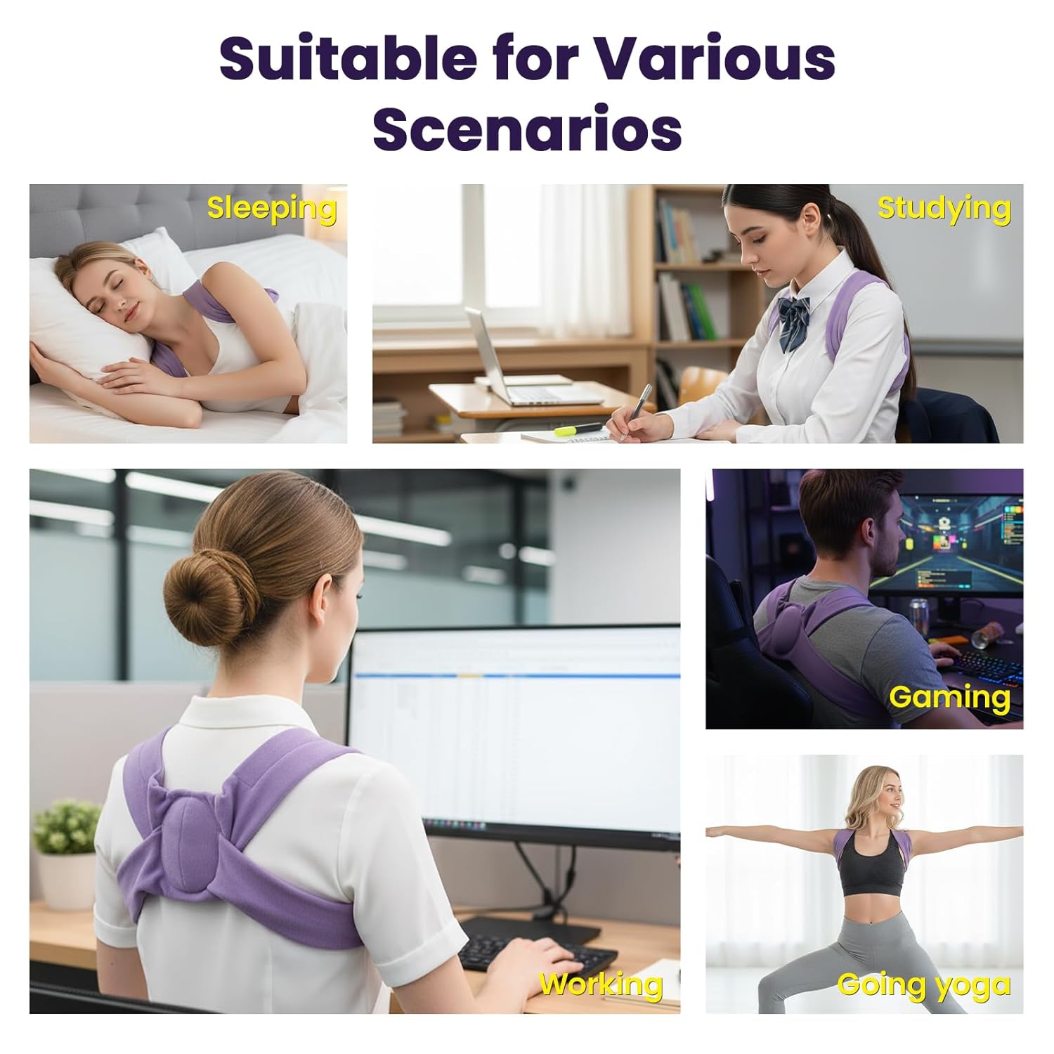 Shoulder Brace for Sleeping,Straps Hunchback Posture Upper Back Corrector for Men Proper Align Sleep Support Device Night Shoulder Opener Stabilizer Better Nighttime Chest Belt