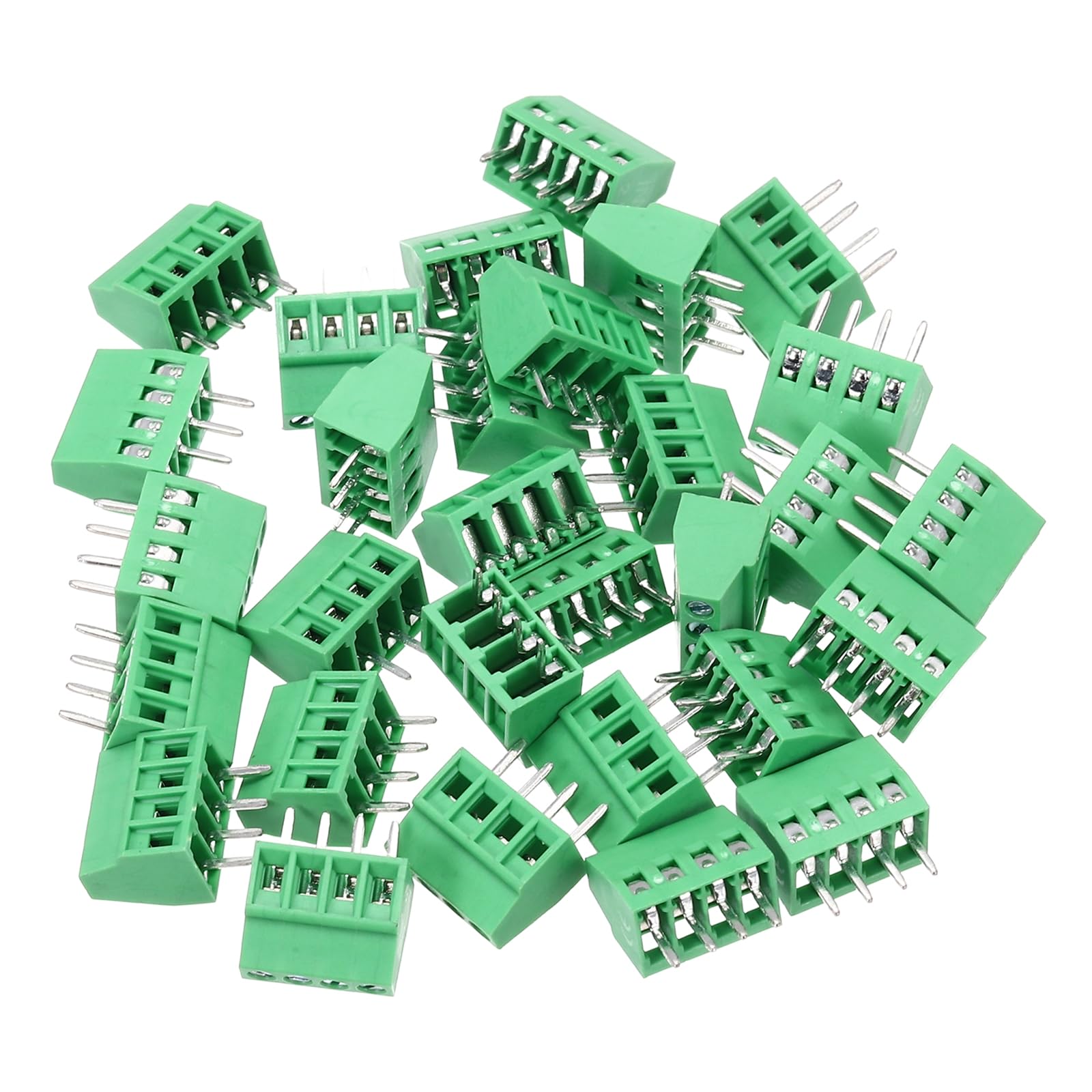 sourcing map 30PCS 4-Pin PCB Mount Screw Terminal Block Connectors 2.54mm/0.1inch Pitch Circuit Board Connectors for Home Appliances, Industrial Projects