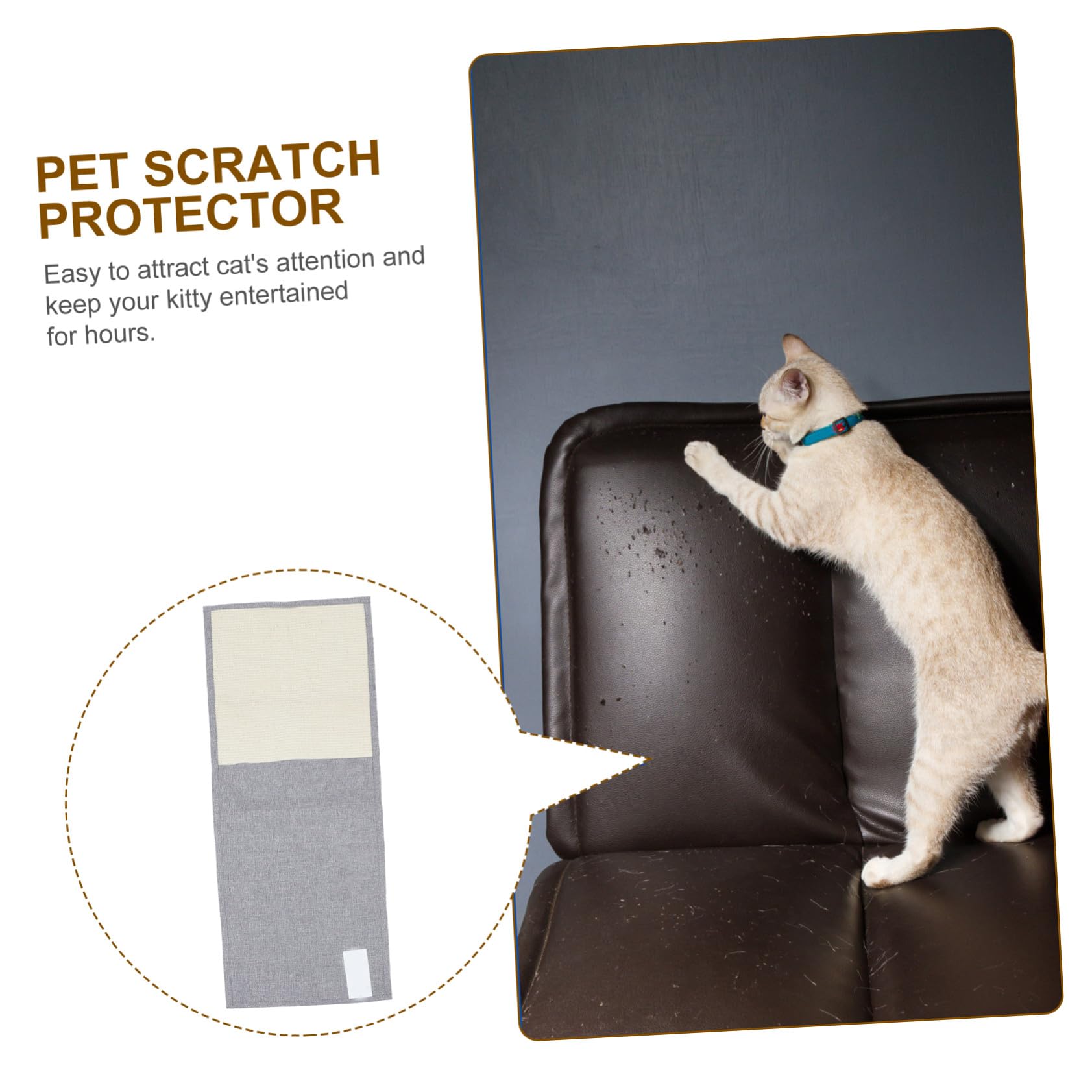 Cubierta Antirayaduras de Sisal para Sofá y Gatos, Protección | Reposabrazos, Uso en Casa y Habitación, Suministros para Mascotas, Diseño Garra
