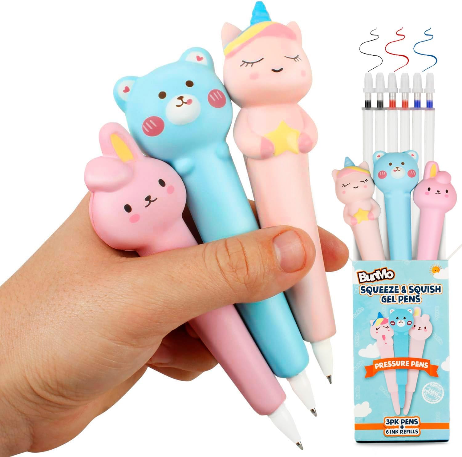 BUNMO Cute Gel Pens for Kids & Adults – Pastel Colors, Fine Point, Smooth Writing, Journaling, School, Office, Multi-Pack Set, Fun Creative Stationery