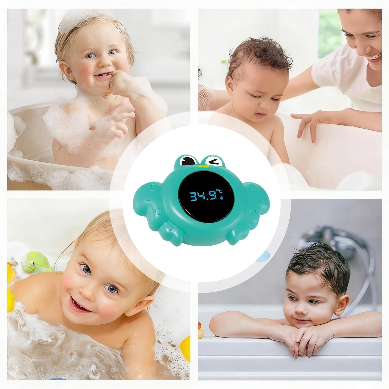 Medidor de temperatura para baño, medidor de agua electrónico impermeable, lectura instantánea de temperatura para bebés, niños, nuevos padres, ducha, piscina, diseño de animales