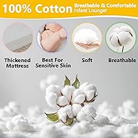 Vista 2 de Tumbona Portátil para Bebé Para Viajes, Transpirable y Cómoda 100% Algodón Tumbona para Bebé, Nido de Bebé de 0 a 24 meses Lavable a Máquina Tumbona