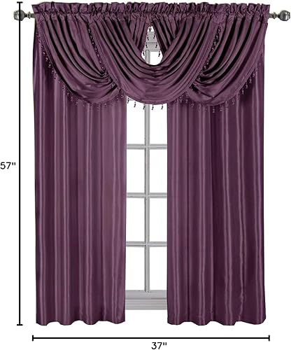 Vista 119 de Royal Hotel Bedding Soho - Cenefa con festón morado, patrón sólido, 35 x 30 pulgadas