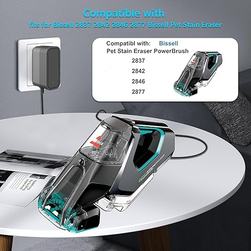 Miniatura 6 de Cargador PowerBrush de repuesto para borrador de manchas de mascotas Bissell 2837 compatible con Bissell 2842 2846 2877 3180 3181 3182 3705 3706