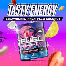 G Fuel Miami Nights Energy Drink Powder, Pre Workout Caffeine Mix for Gaming, Sugar Free Focus Amino, Vitamin + Antioxidants, 9.9oz (Strawberry Pina Colada, 40 Servings)