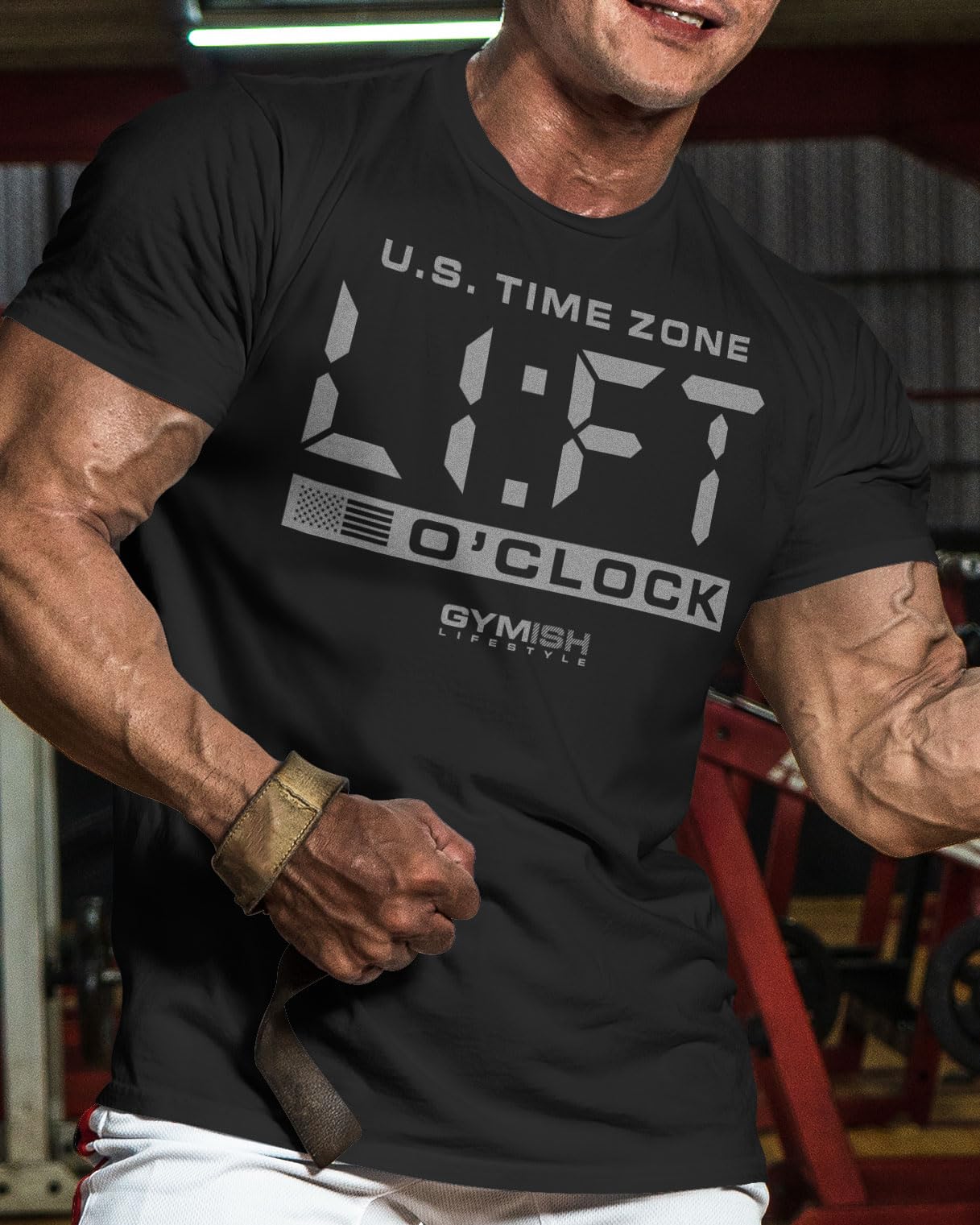 Workout Funny Mens Shirt, Lift-O'Clock, Lifting Gift T-Shirt (XXL, Lift-O'Clock Silver on Black)