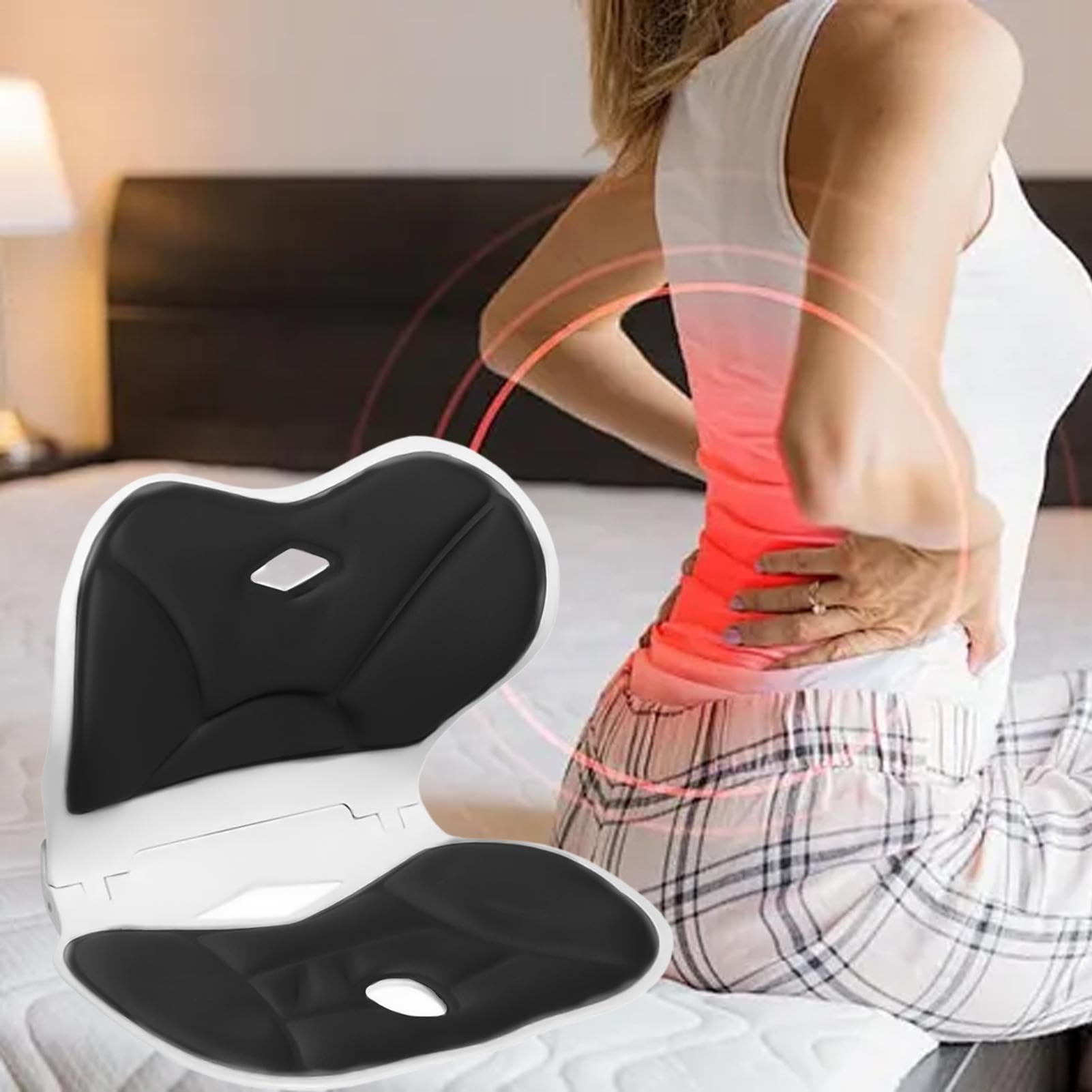 Cojín Para Asiento Almohada de Soporte Lumbar | Almohadilla Ergonómica Portátil Para Sentarse En Casa Oficina Coche Sofá Camión Silla De Ruedas Y Viajes