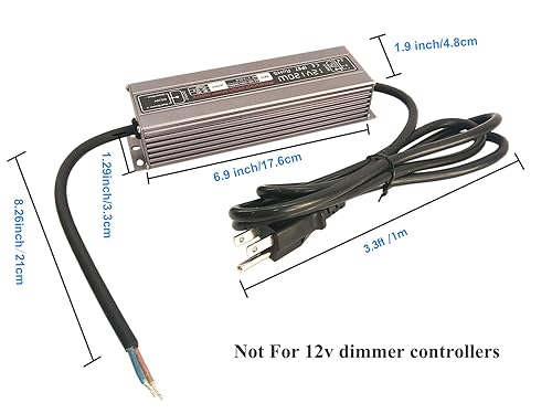 Miniatura 8 de Transformador de fuente de alimentación impermeable de 300 W, adaptador de fuente de alimentación de 110-130 V CA a 12 V DC salida 25a con cable de