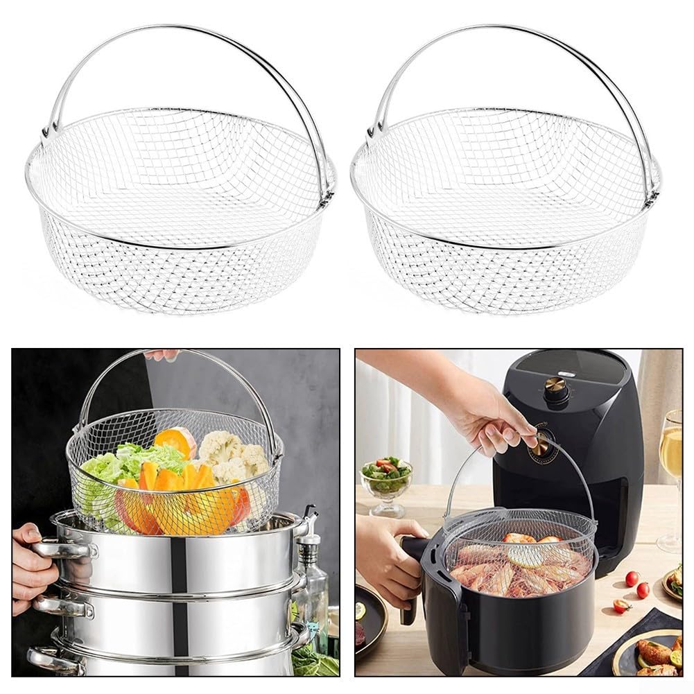 Scopri nuove ricette con i nostri cestini di ricambio per friggitrice ad aria, confezione da due accessori in rete per un facile utilizzo