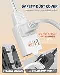 DEWENWILS Indoor Extension Cord 3FT, 3 Polarized Outlets with Tamper Guard, 16/2 Gauge Durable Flat Extension Cord, 2 Prong Plug Outlet, White, UL Listed, (3 Pack)