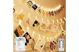 8 Modes Fairy String Light Picture Photo Clips Holder with Dimmable and Timer Function
