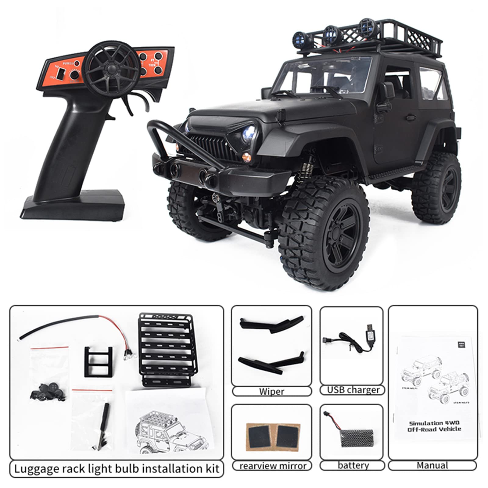 Amazon.co.jp: SXPC 1/14 2.4G 4WD RCジープモデルリモコン車の