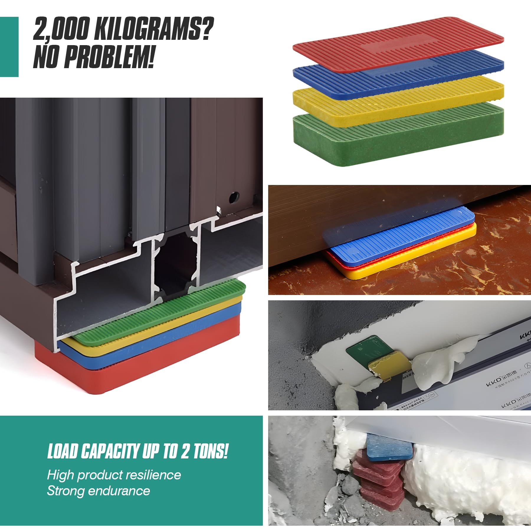 Spesh 40 Pcs Window Packers 75x40mm Assorted Window Glazing Glass Packers Plastic Shims Available in Multiple Thicknesses: 1.5,3,5,10mm - Image 3