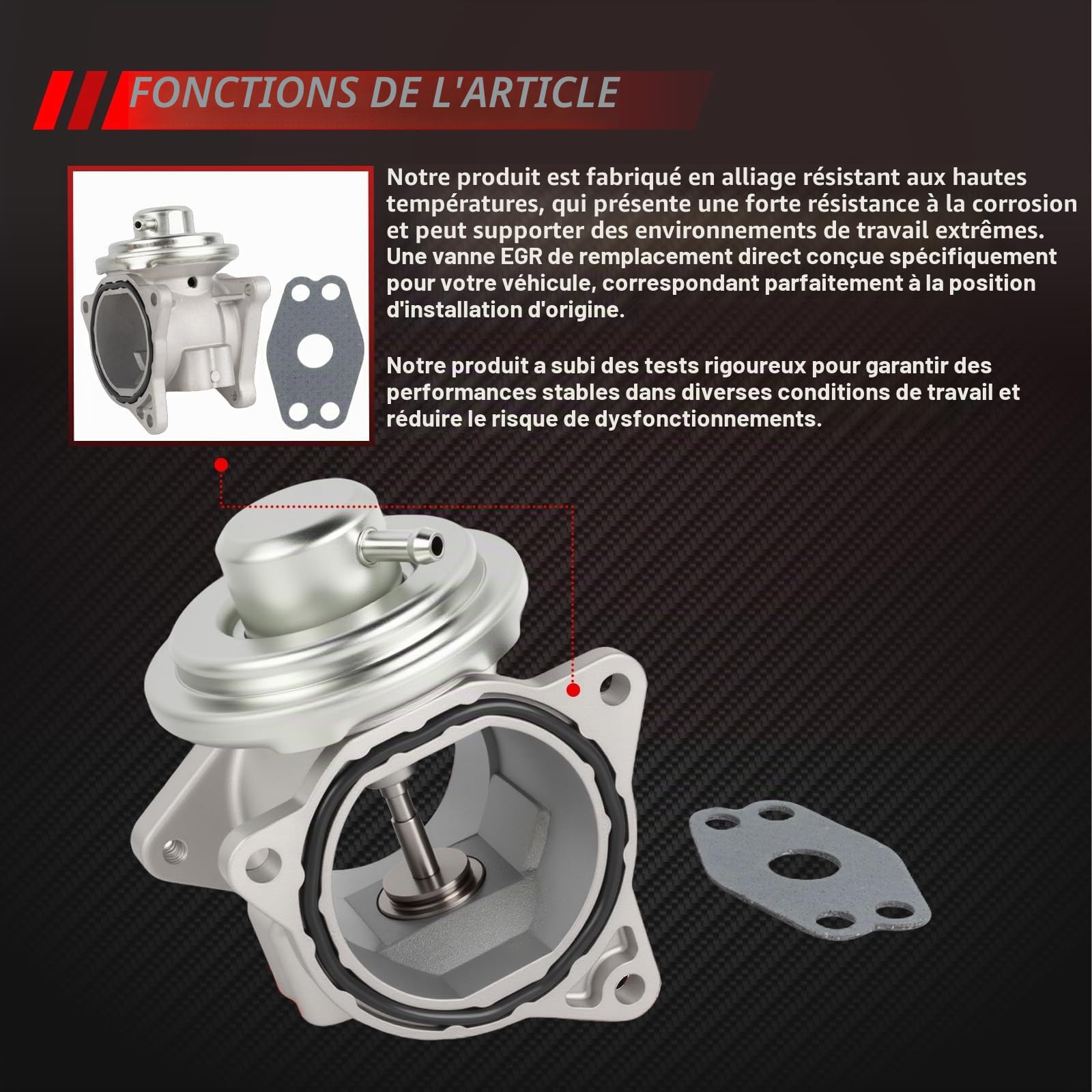 038129637D 68001558AB Valve AGR avec joint de rechange pour 1J2 Golf IV Golf Plus Golf V Polo 1999-2013 1.9TDI 2.0TDI