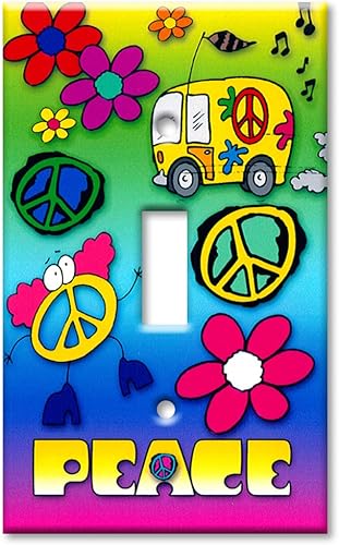 Art Plates - Placa de pared decorativa de metal con palanca de una sola banda - Paz - (fabricado en Estados Unidos)