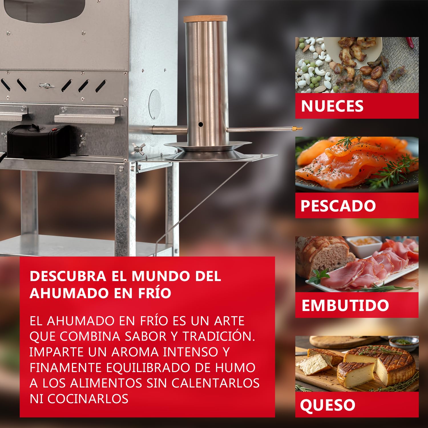 ITA Generador de Humo Frío Premium de Acero Inoxidable - Productor de Humo para Ahumadores - Generador de Humo para Ahumar en Frío Pescado, Carne, Queso