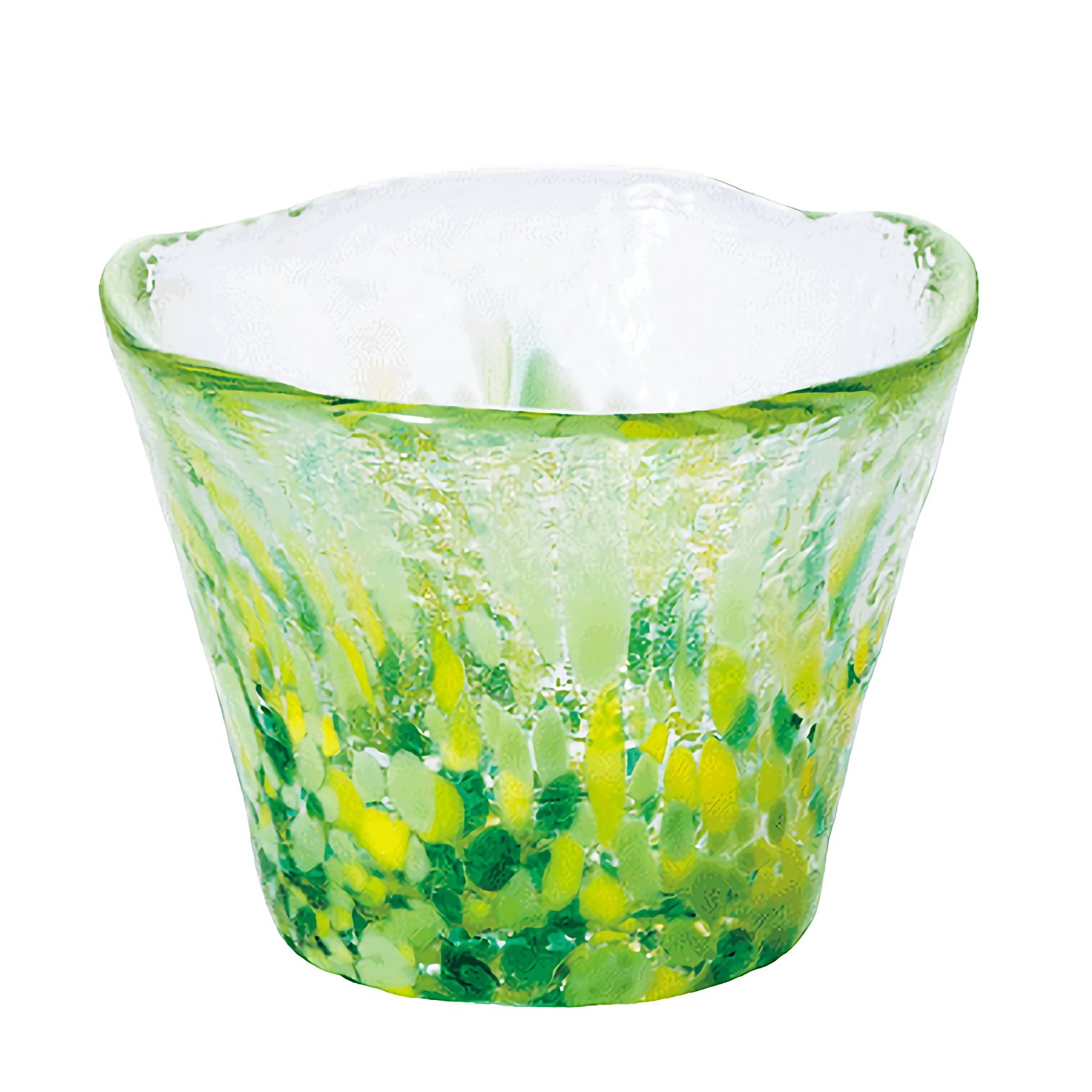 Aderia Tsugaru Biidoro Sake Cup Yamawakaba Fresh Leaves 1.7oz Glass Japan