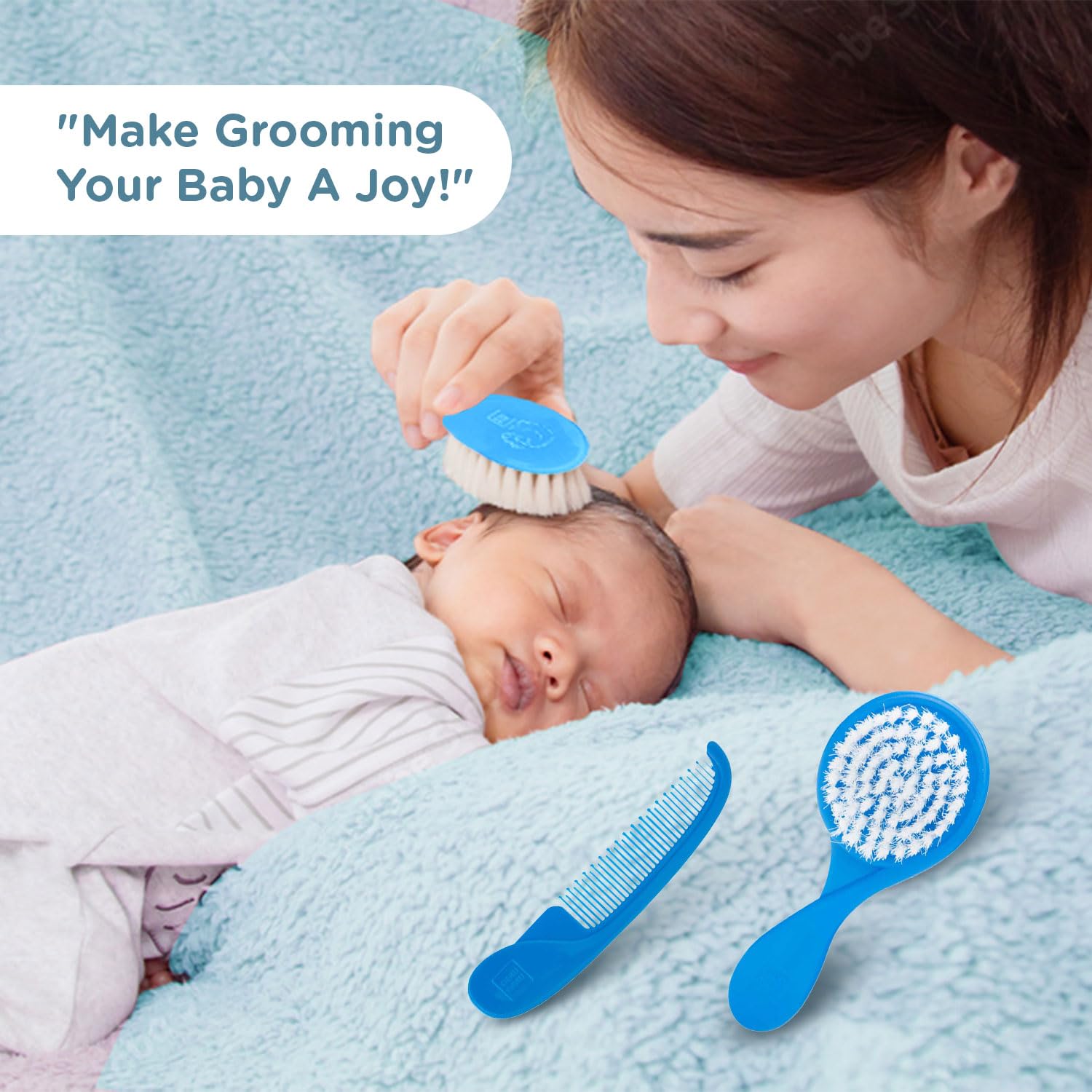 Mee Mee Comb and Brush Set (Premium, Blue) 4