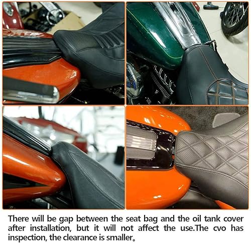 Miniatura 6 de XFMT Asiento de motocicleta para dos personas. Para Harley Davidson Touring 2009 a 2020.