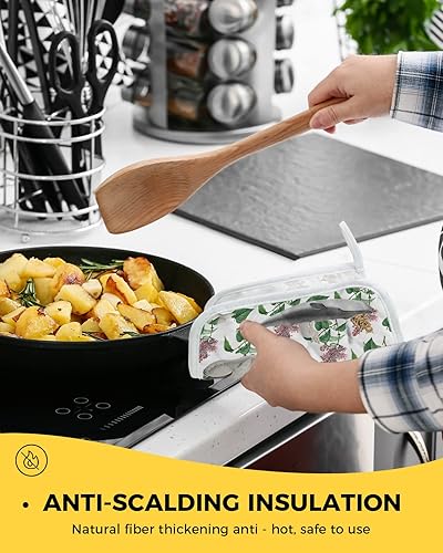 Miniatura 4 de Soportes para ollas para cocina, Ocean World, resistentes al calor, almohadillas calientes para horno, ballena en estanque de loto, almohadillas