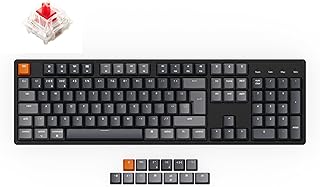 Keychron K10 ISO-UK-Layout Full Size Layout Hot Swappable Wireless Mechanical Keyboard, Bluetooth/USB Wired Gaming Keyboard RGB Backlight with Gateron G Pro Red Switches Aluminum Frame for Mac Windows