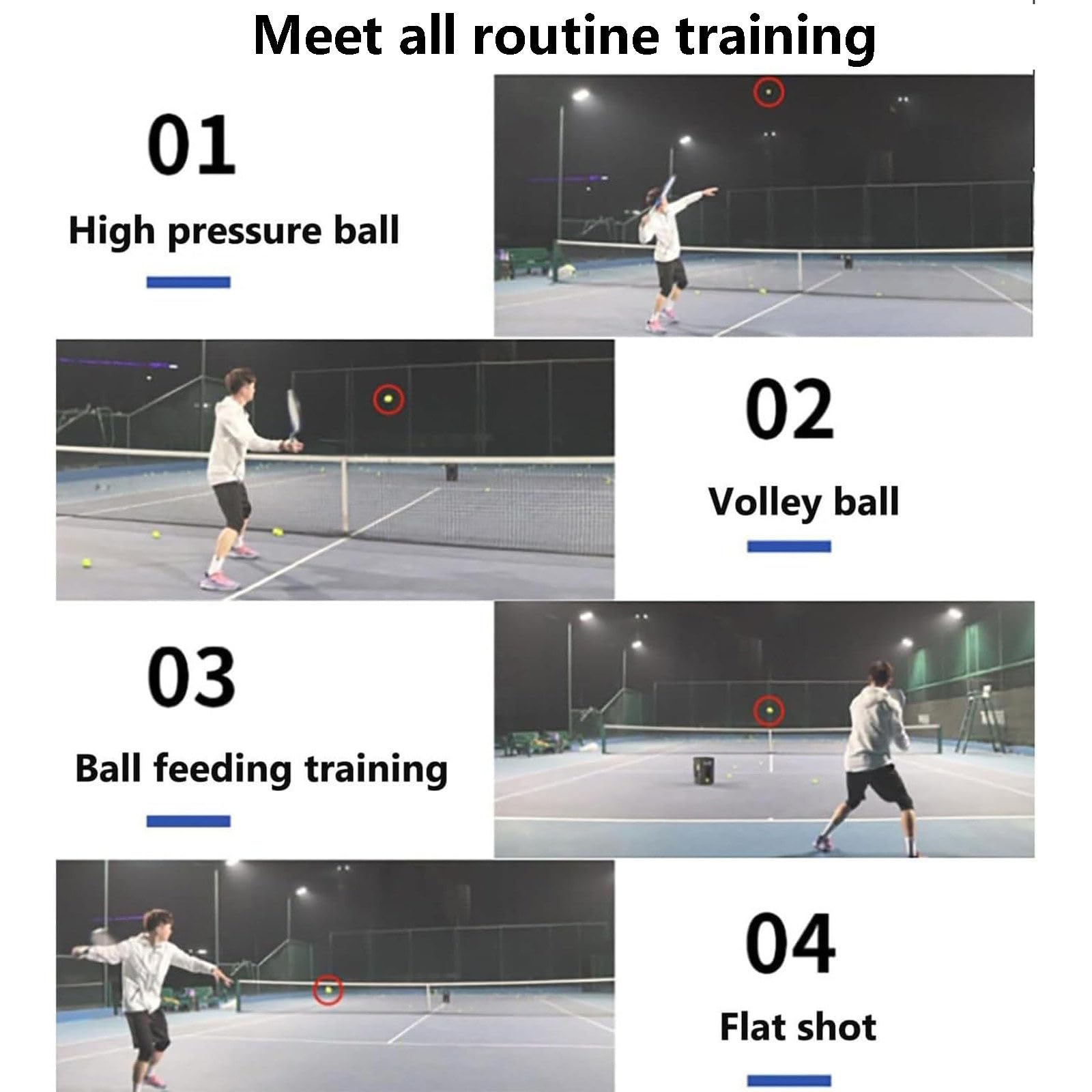 Macchina portatile per palline da tennis, lancio automatico di palline con telecomando e app, angolo di lancio regolabile, ideale per l'allenamento da soli