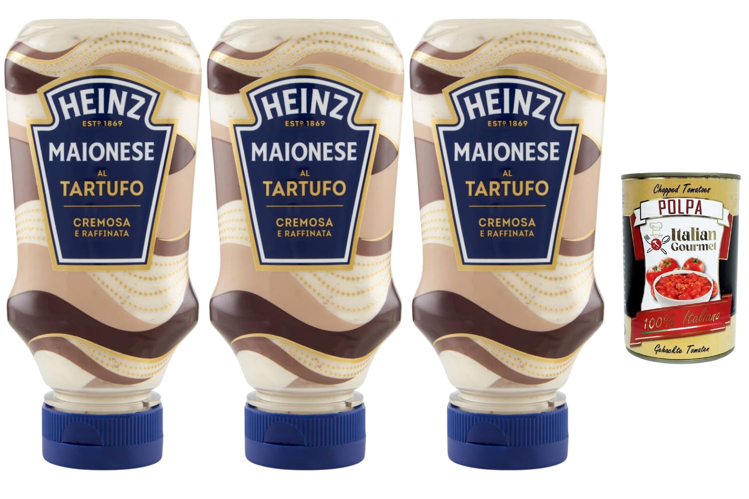 Italian Gourmet Mayonnaise à la Truffe Lot 3x220g (660g) Sauce Crémeuse Gourmande pour Burgers Frites Sandwich Wrap Dip Apéritif Cuisine – + Italian Gourmet Polpa 400g