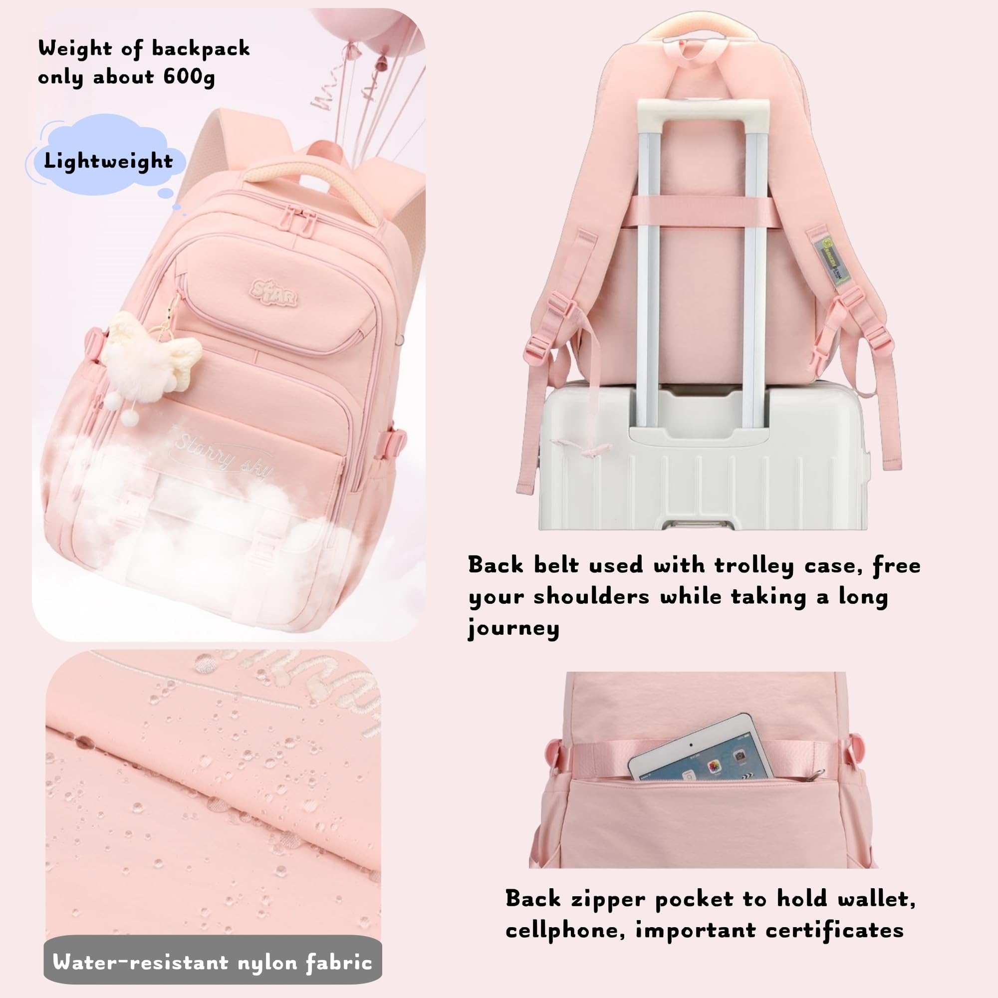 Sac à dos pour filles - Sac d'école primaire et secondaire - Sac à livres