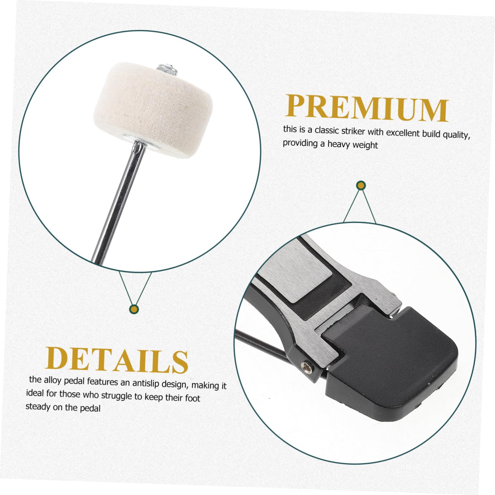 SECFOU Pédale De Grosse Caisse Aluminium Alliage Accessoire De Pour Jazz Et Percussion Pédale Simple Avec Clé De Pour Pratique Et Performance