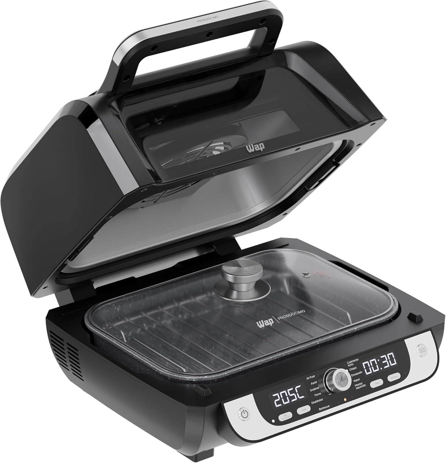 WAP Fritadeira Elétrica Air Fryer Barbecue Digital 12 em 1, 10 Litros, 4 Níveis de Temperatura, Antiaderente, 1800W 127V WAP Fritadeira Elétrica Air Fryer Barbecue Digital 12 em 1, 10 Litros, 4 Níveis de Temperatura, Antiaderente, 1800W 127V