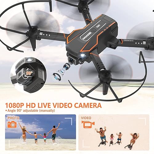 Miniatura 8 de AVIALOGIC Mini dron con cámara para niños helicóptero de control remoto regalos para niños y niñas FPV RC Quadcopter con cámara de video en vivo HD