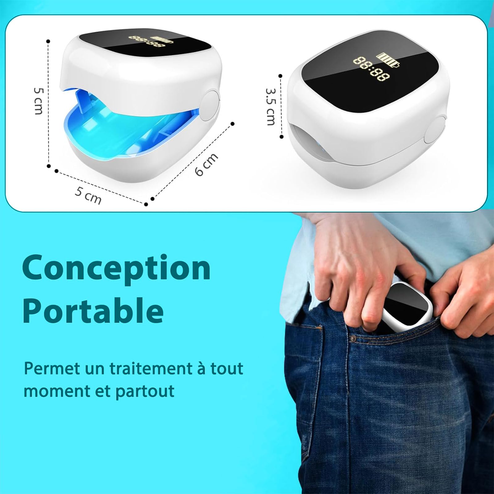 Dispositivo Anti Micosi Unghie Piedi, Dispositivo Laser per Micosi Unghie Dei, Laser Trattamento fungo chiodo, Micosi Unghie dei Piedi Pulizia e Riparazione Unghie Effettive per Micosi (Color 2)
