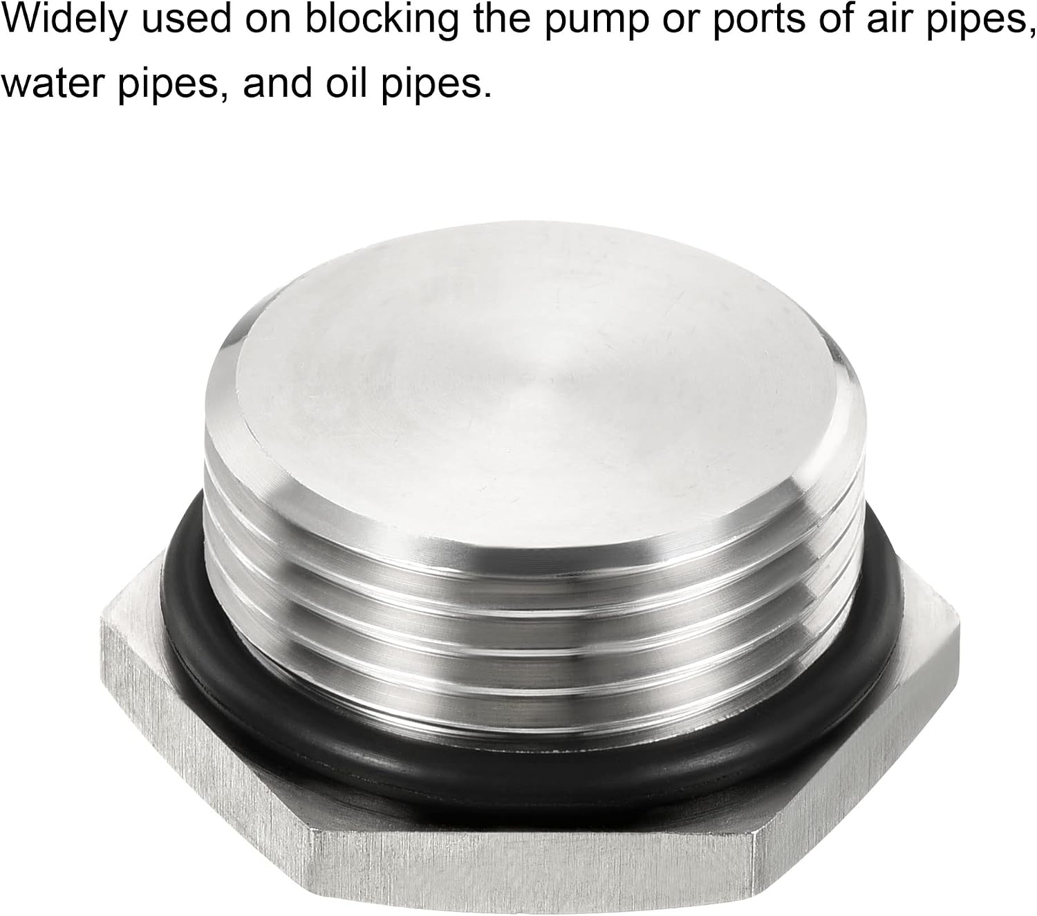 PATIKIL G1 Male Plug, 1 Pack Waterproof Dustproof 304 Stainless Steel Thread Hex Head Socket Solid Pipe Fitting with Sealing Rubber Ring