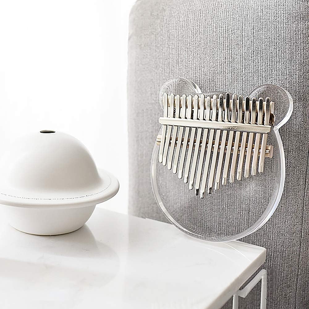 Kalimba 17 Tasten, klar Acryl Daumen Klavier Finger Kalimba mit EVA Mallets Tragehülle, Stimmen Lernwerkzeug für Anfänger