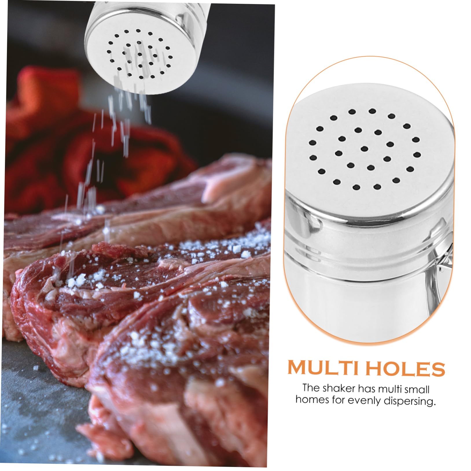 Garneck Baking Tool Powdered Sugar Shaker Pepper Cocoa Flour Shaker Stainless Steel Reusable Easy to Cle