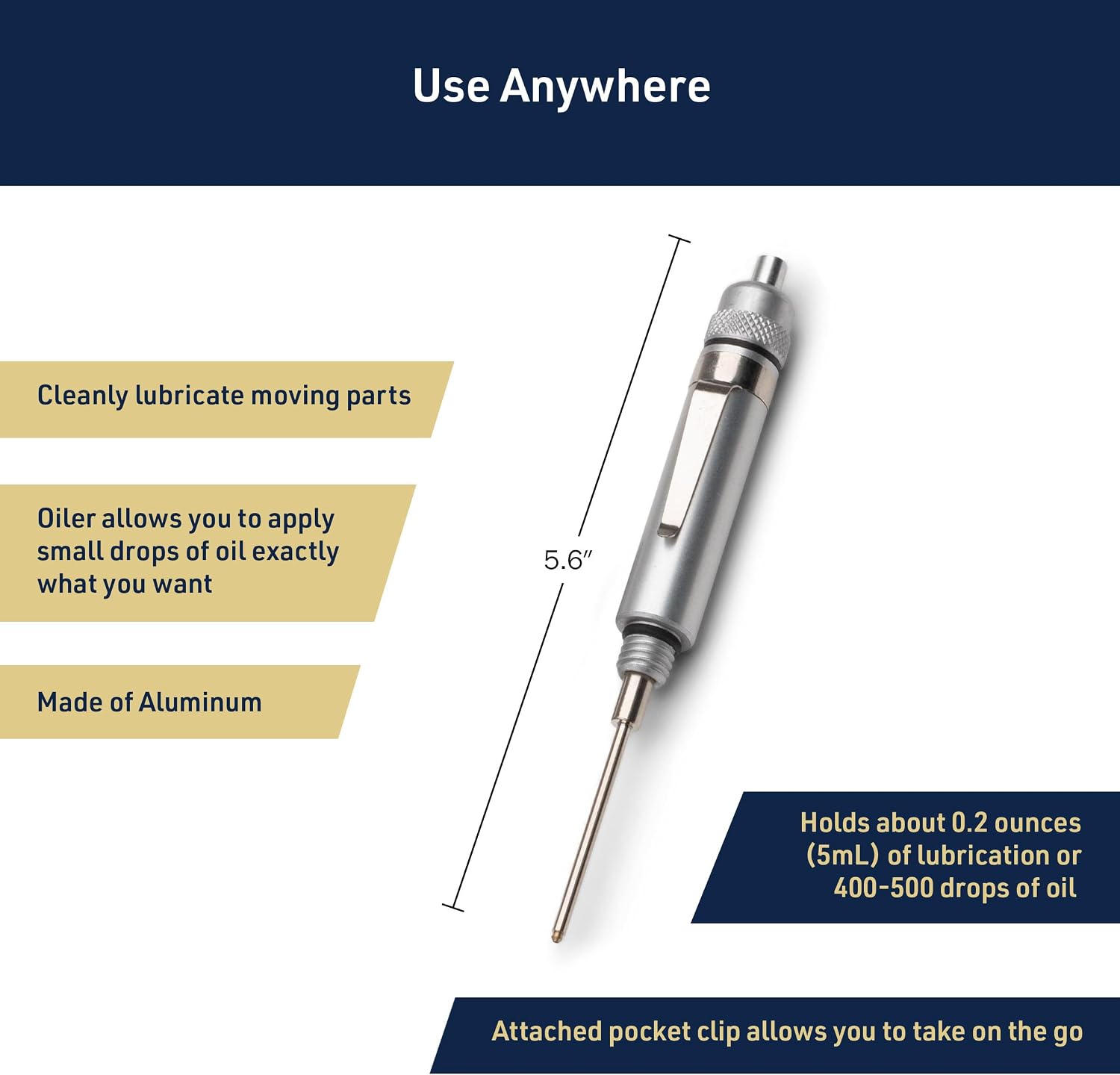 Kings County Tools Pinpoint Precision Oilers Set of 3 | Solid Steel Internal Needles | Turned Alumnium Case