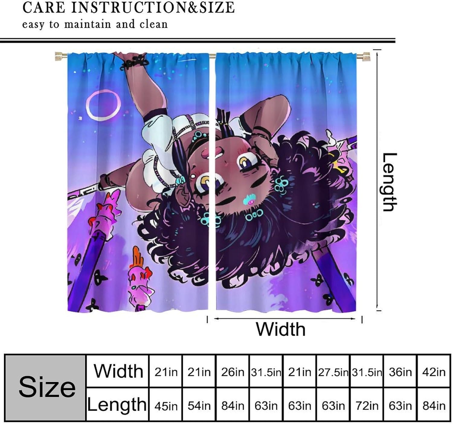 African American Girl Curtains Black Girl Magic Blackout Window Treatment for Kid Girls Boys Bedroom Home Decror Window Drapes 42" W X 54" L