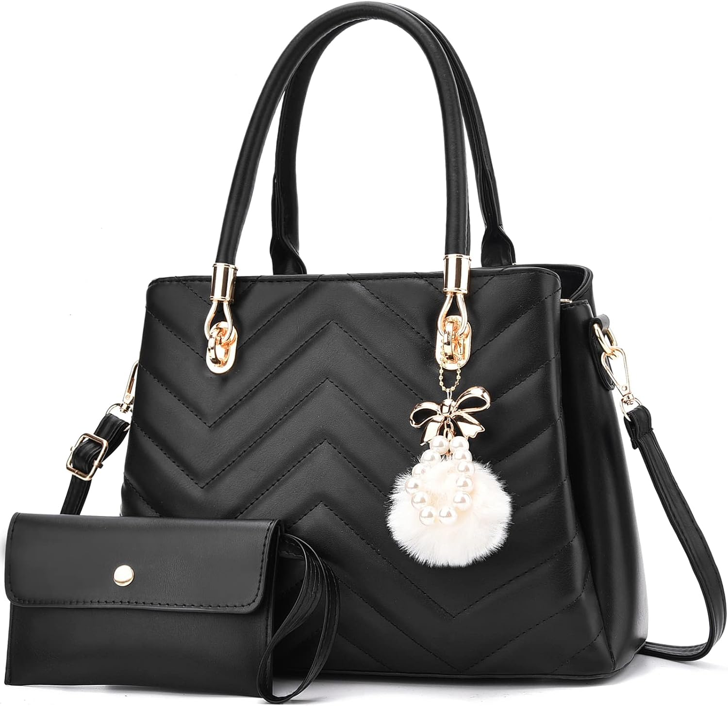 I IHAYNER Bolsos de mano para mujer, bolso acolchado con ondas, bolso de hombro grande, bolsa cruzada para mujer, asa superior, bolsa de mano, Hobo,