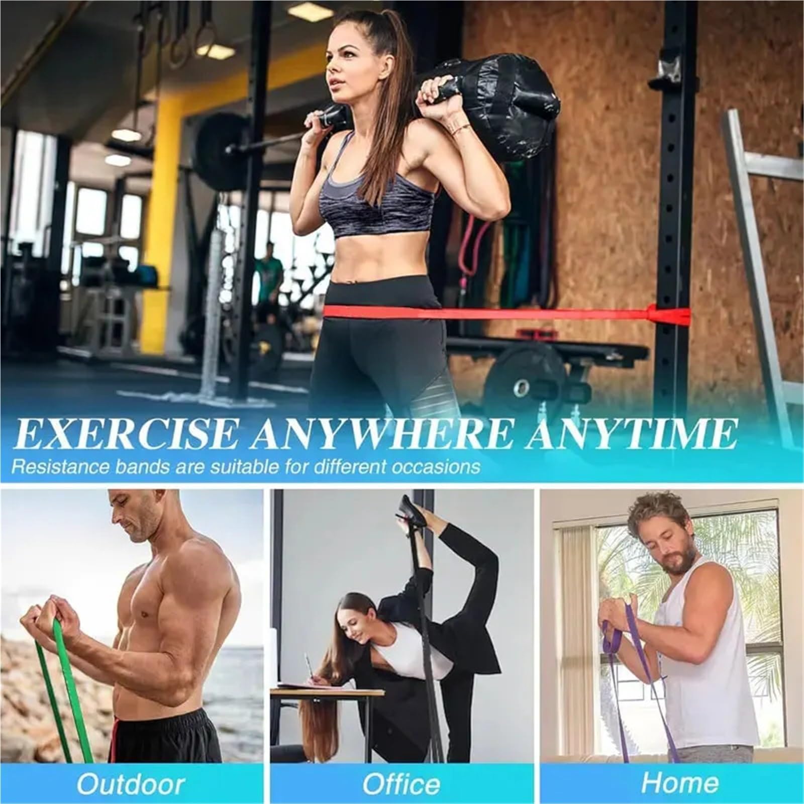 Gomas Elasticas Musculacion Banda Elástica De Resistencia | For hombres y mujeres fuerza Fitness ejercicio Yoga tensión Pull Up Resista