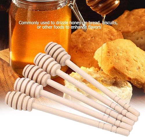 Miniatura 8 de TOPINCN Mermelada de madera Miel Dippers Stick Jarabe Cuchara Dip Drizzler Abeja Mermelada Servidor Agitador Varilla Agitador Utensilios de cocina