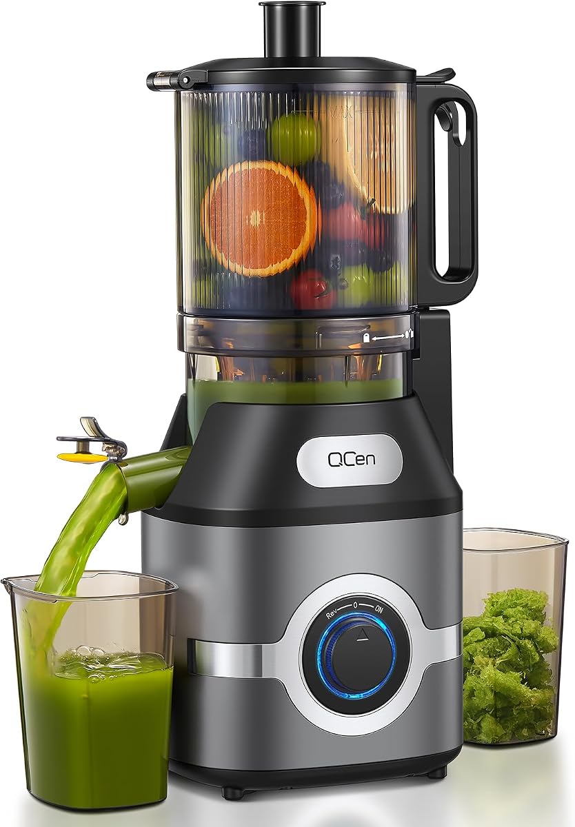 Cold Press Juicer Slow Masticating Machine with 5.5 Inch Chute(Gray) | Wide Feed Chute, For Whole Fruits And Vegetables, Easy To Clean, Gray Finish, Slow Juicing For Fresh Juice