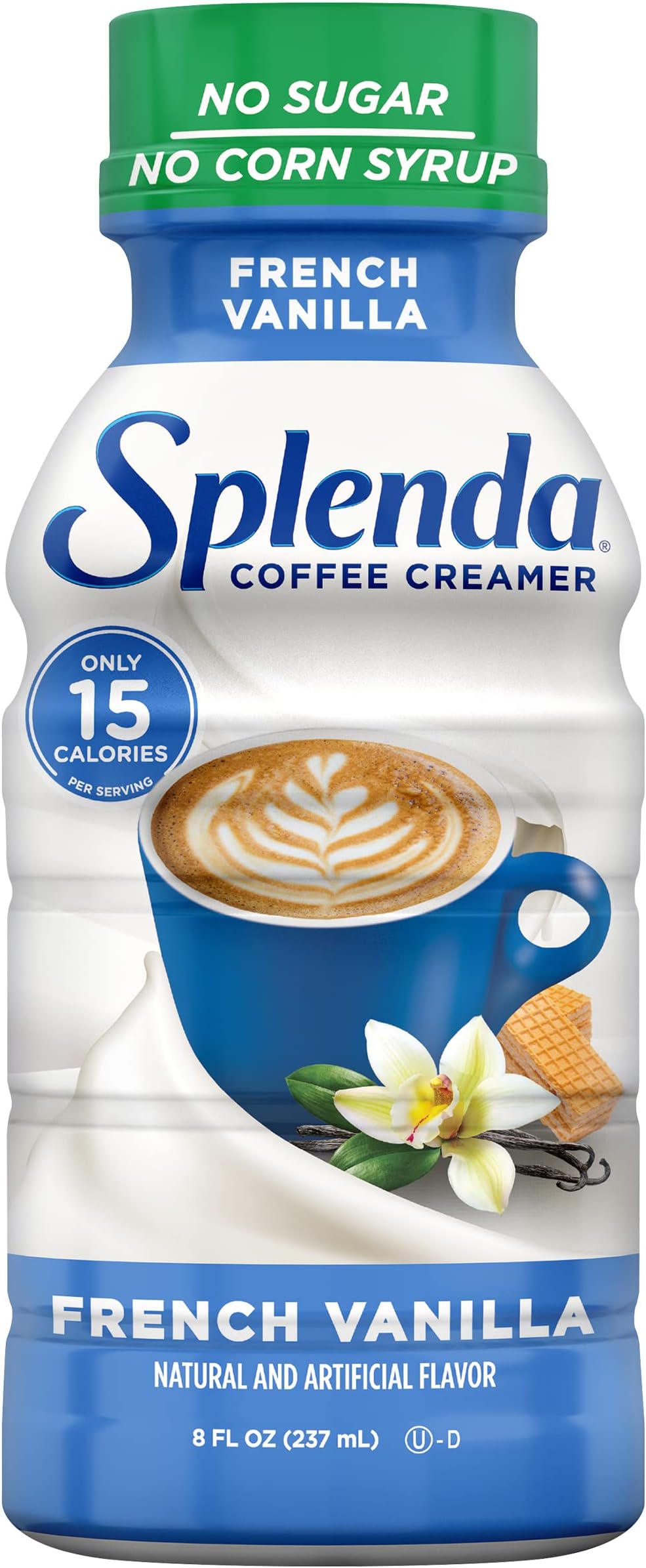 SPLENDA Sugar Free, Low Calorie French Vanilla Coffee Creamer, 8 Fl Ounces Bottle (Pack of 6)